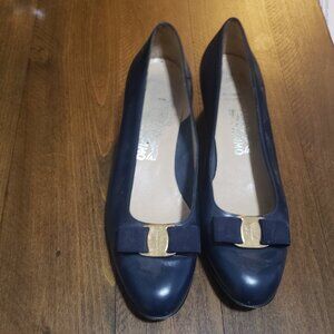 Salvatore Ferragamo navy heels